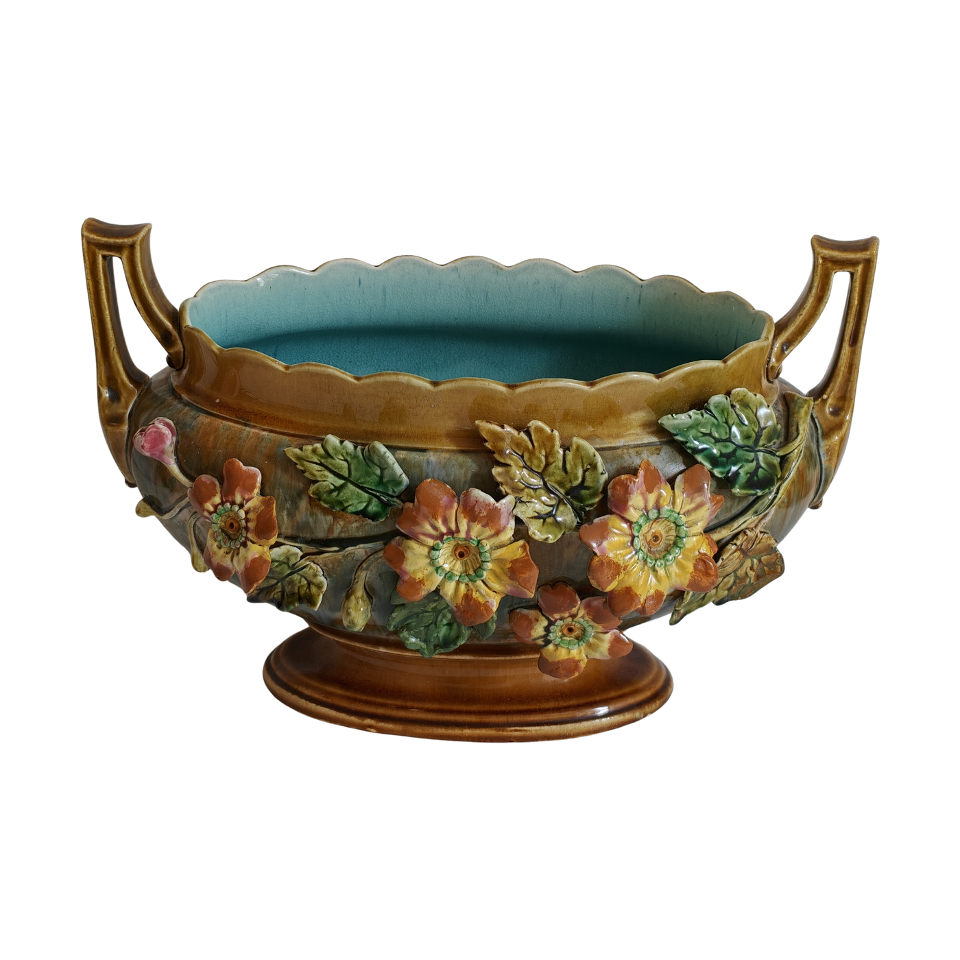#8770 - barbotine vase oval