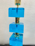 #8350-PNUG - Pair of Turquoise Blue Murano Lamps
