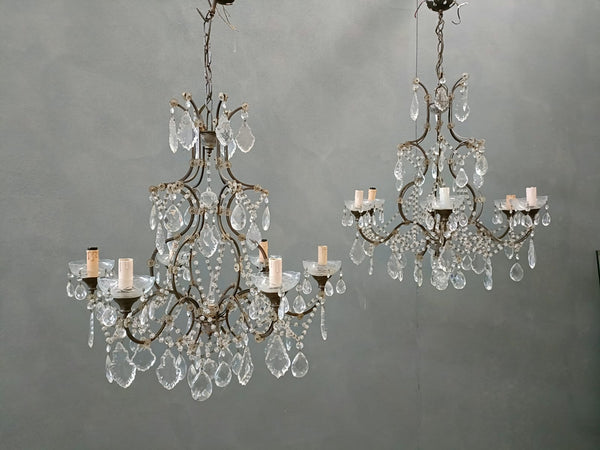 #8529-RCGG - Pair of Crystal Chandeliers