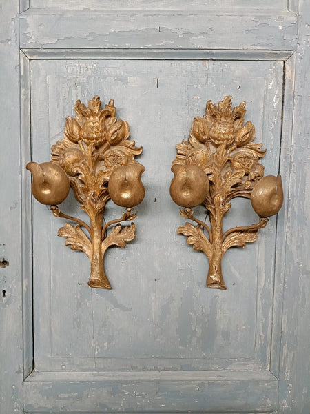#8576-PHUG - Pair of Wood Sconces