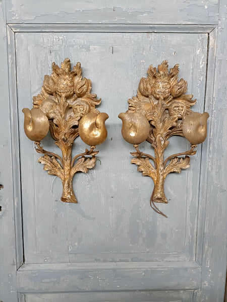 #8577-PHUG - Pair of Wood Sconces