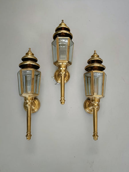 #8583-AGGG - Set of 3 Lantern Sconces