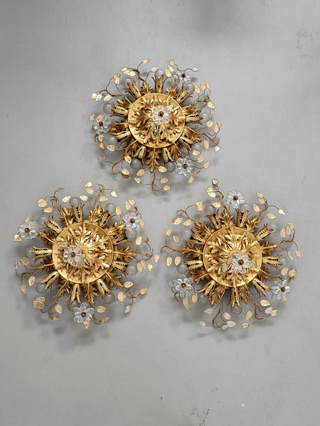 #8609-AGGG - Set of 3 Ceiling Mounts or Sconces