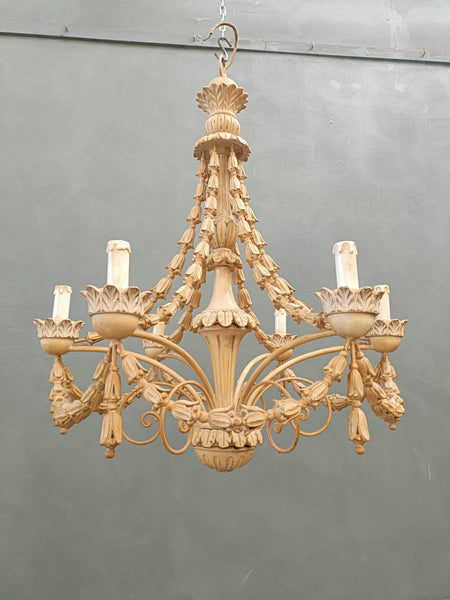 #8628-UAGG - Wood Chandelier