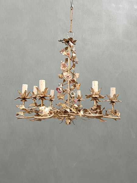#8643-PIGG - Floral Iron Chandelier