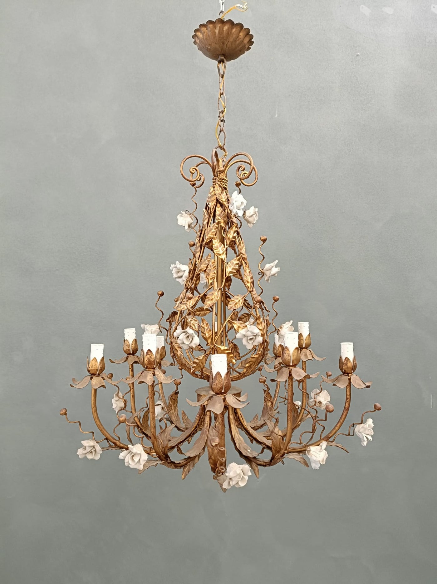 #8644-UAGG - Floral Iron Chandelier