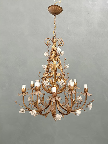 #8644-UAGG - Floral Iron Chandelier