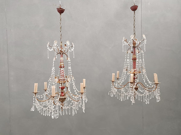 #8645-HAGG - Pair of Crystal Chandeliers