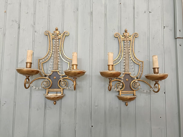 #8646-RCGG - Pair of Sconces