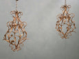 #8647-PAGG - Pair of Floral Iron Chandeliers