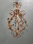 #8647-PAGG - Pair of Floral Iron Chandeliers