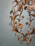 #8647-PAGG - Pair of Floral Iron Chandeliers