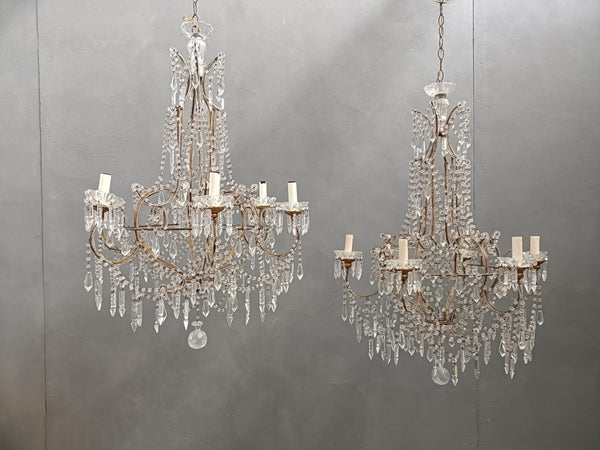 #8663-IIGG - Pair of Crystal Chandeliers