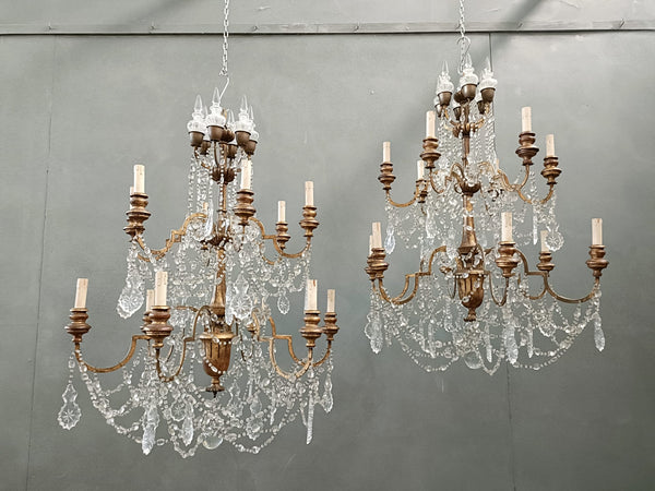#8676-PUGGG - Pair of Crystal Chandeliers