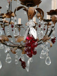 #8678-SUGG - Pair of Iron & Crystal Chandeliers