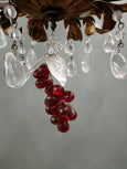 #8678-SUGG - Pair of Iron & Crystal Chandeliers