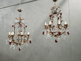 #8678-SUGG - Pair of Iron & Crystal Chandeliers