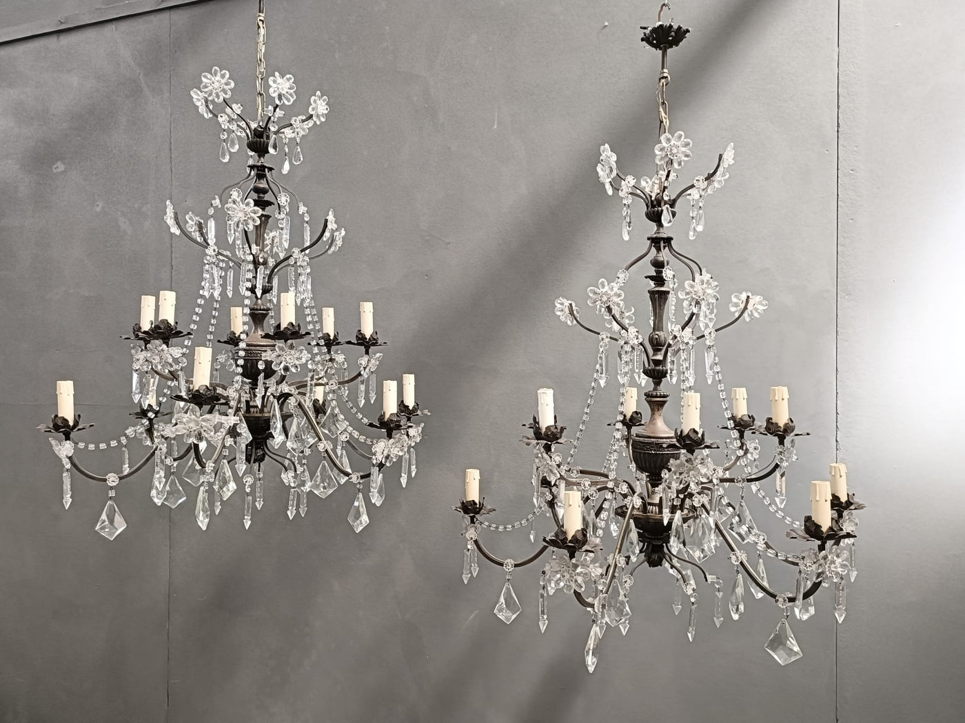 #8681-ACGG - Pair of Crystal Chandeliers