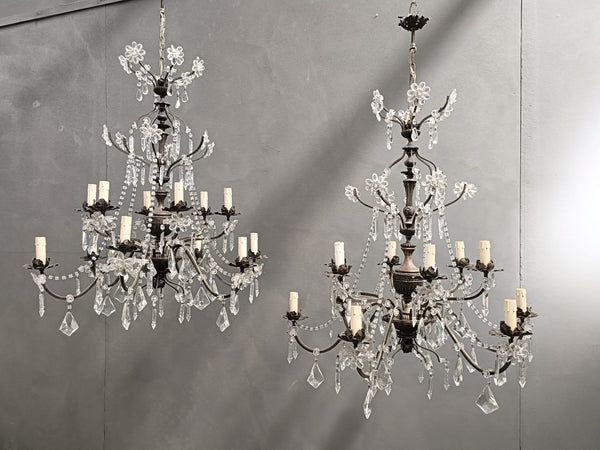 #8681-ACGG - Pair of Crystal Chandeliers