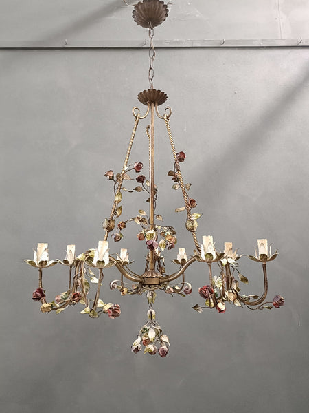 #8693-RAGG - Floral Iron Chandelier