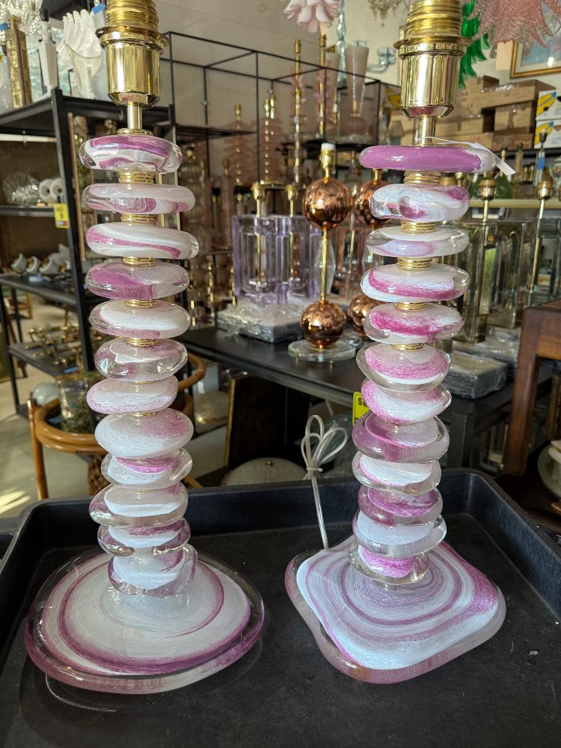 #8805-UNNH - Pair of Murano Lamps