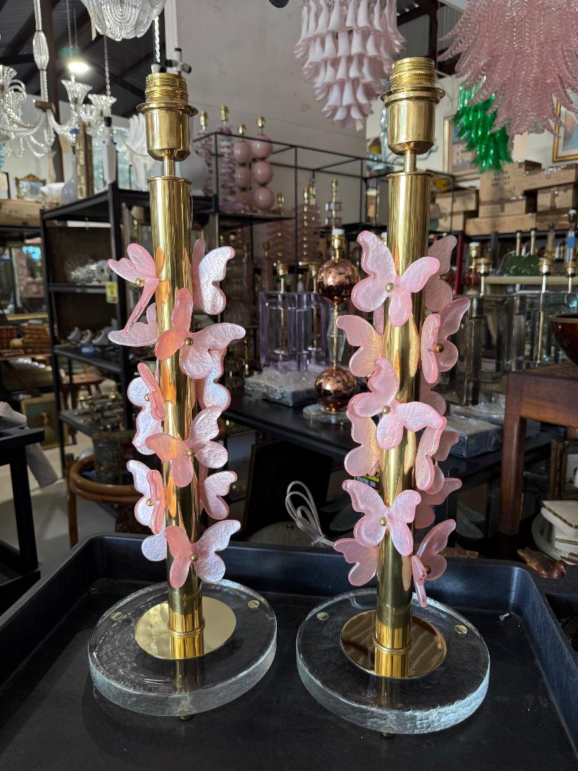 #8809-PINH - Pair of Murano Lamps