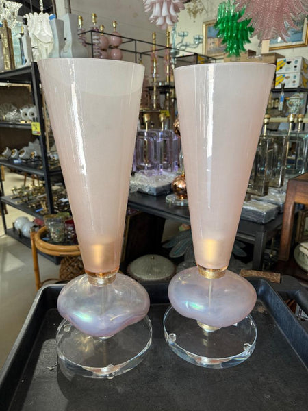 #8810-RCNH - Pair of Murano Lamps