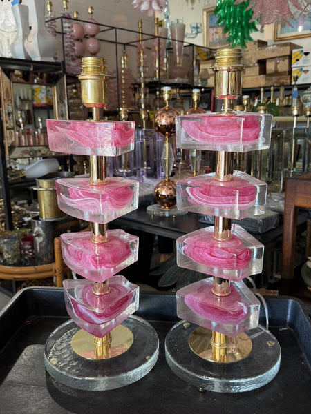 #8812-PINH - Pair of Murano Lamps