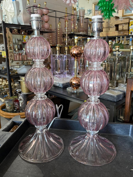 #8813-PINH - Pair of Murano Lamps
