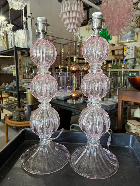 #8814-PNNH - Pair of Murano Lamps