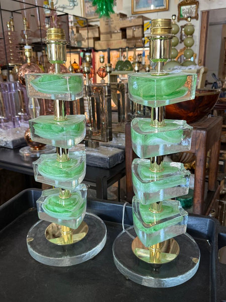 #8828-PINH - Pair of Murano Lamps