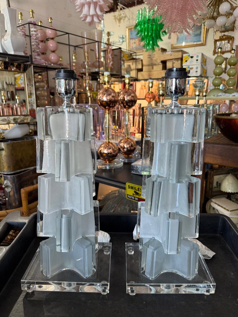 #8850-RCNH - Pair of Murano Lamps