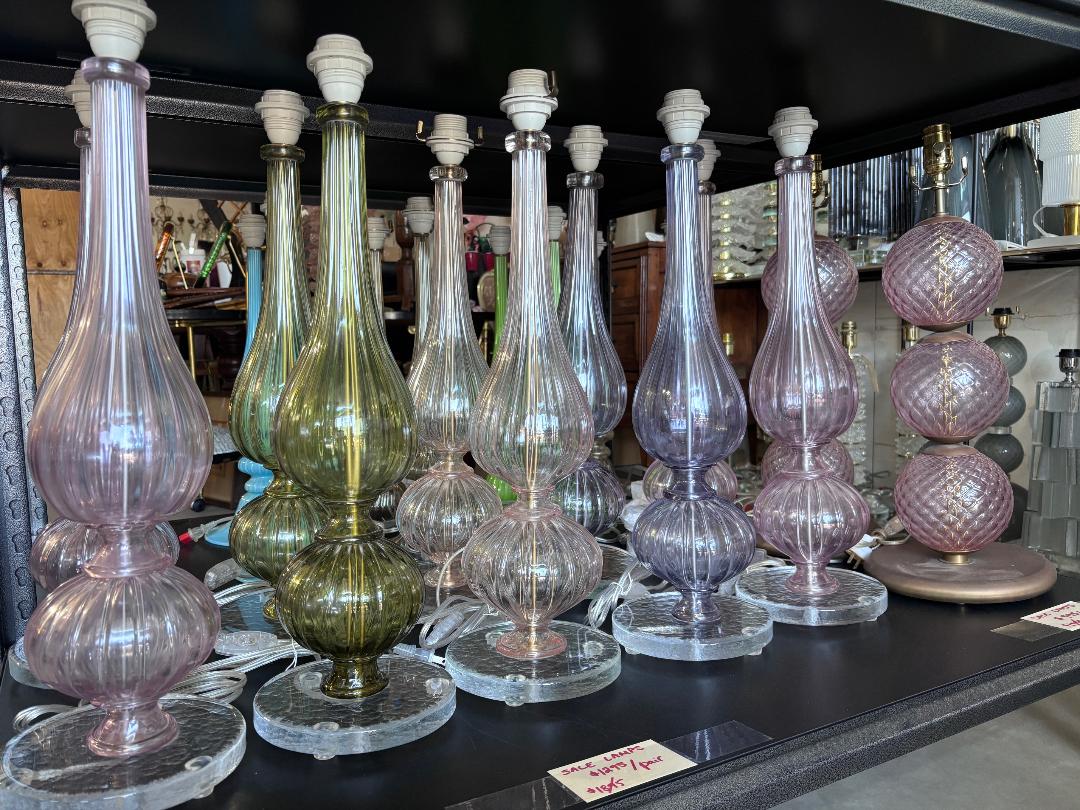#8864-PUNH- Pair of Murano Lamps