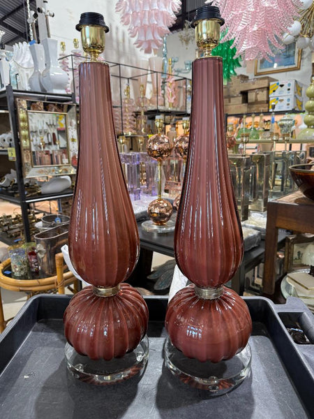 #8872-UNNH - Pair of Murano Lamps