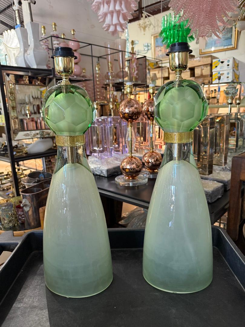 #8877-RHNH - Pair of Murano Lamps