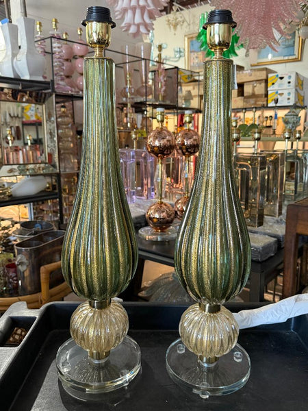 #8879-UNNH - Pair of Murano Lamps