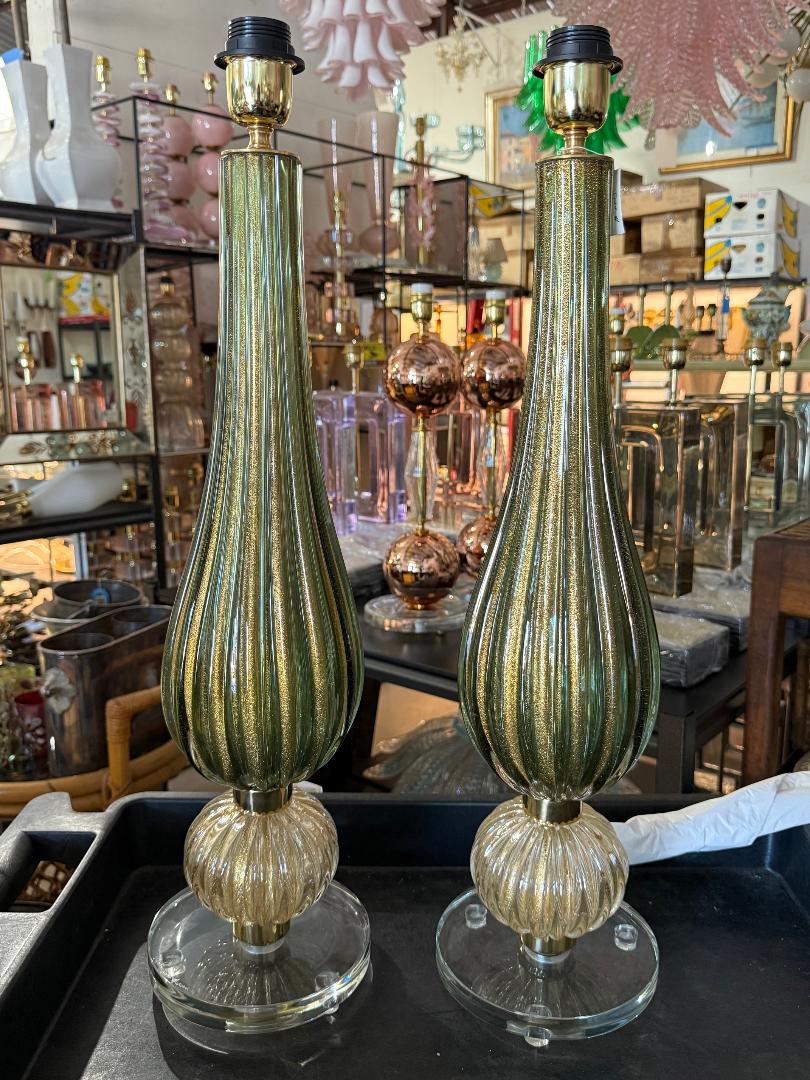 #8879-UNNH - Pair of Murano Lamps
