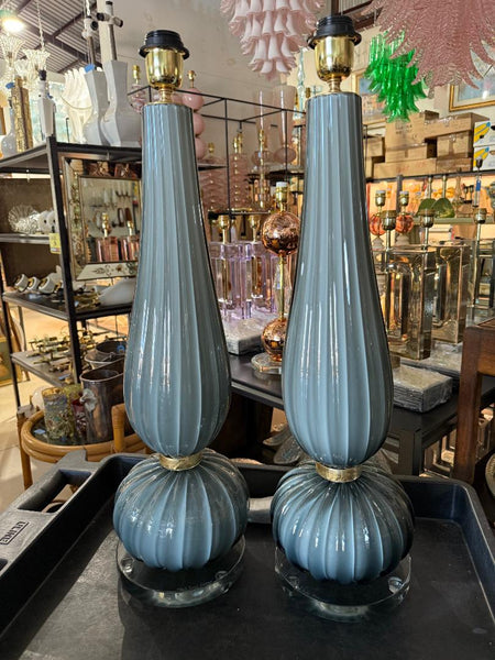 #8883-RUNH - Pair of Murano Lamps
