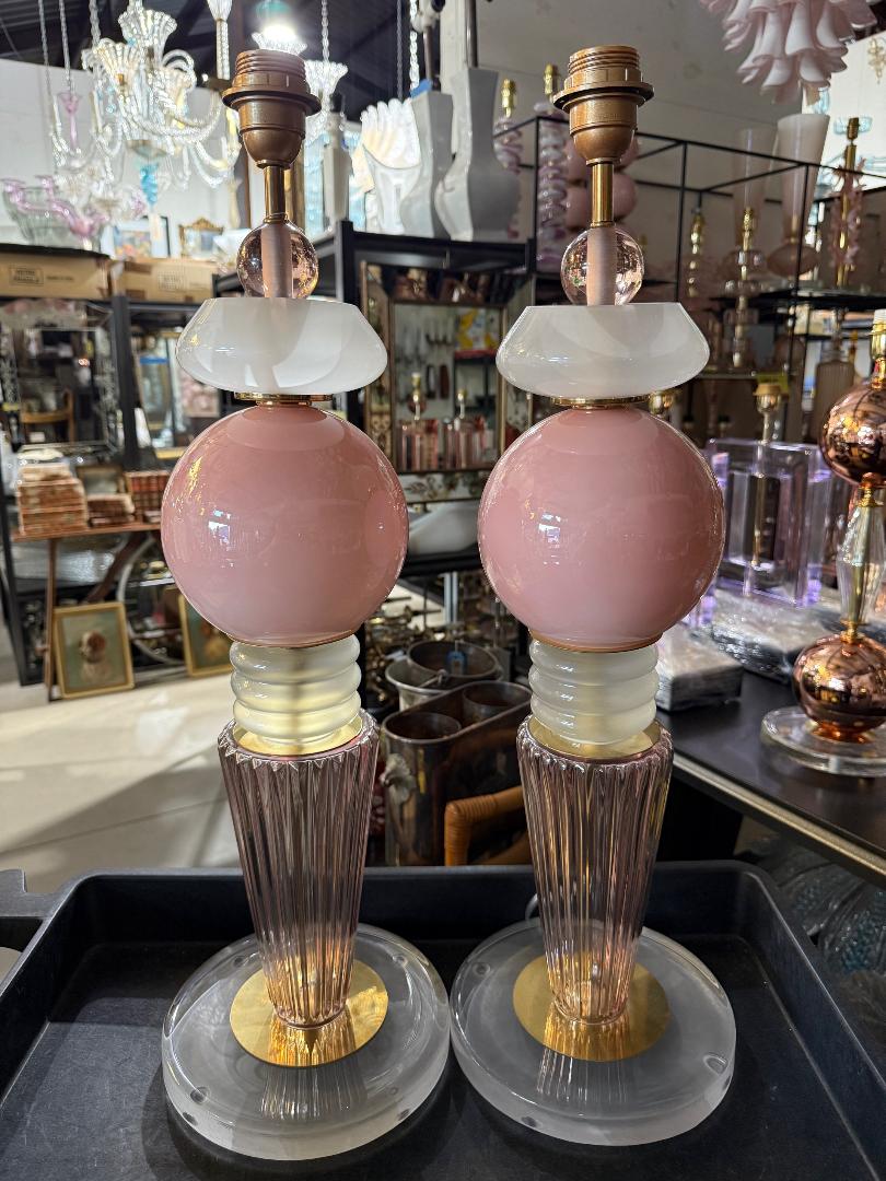 #8894-UHNH - Pair of Murano Lamps