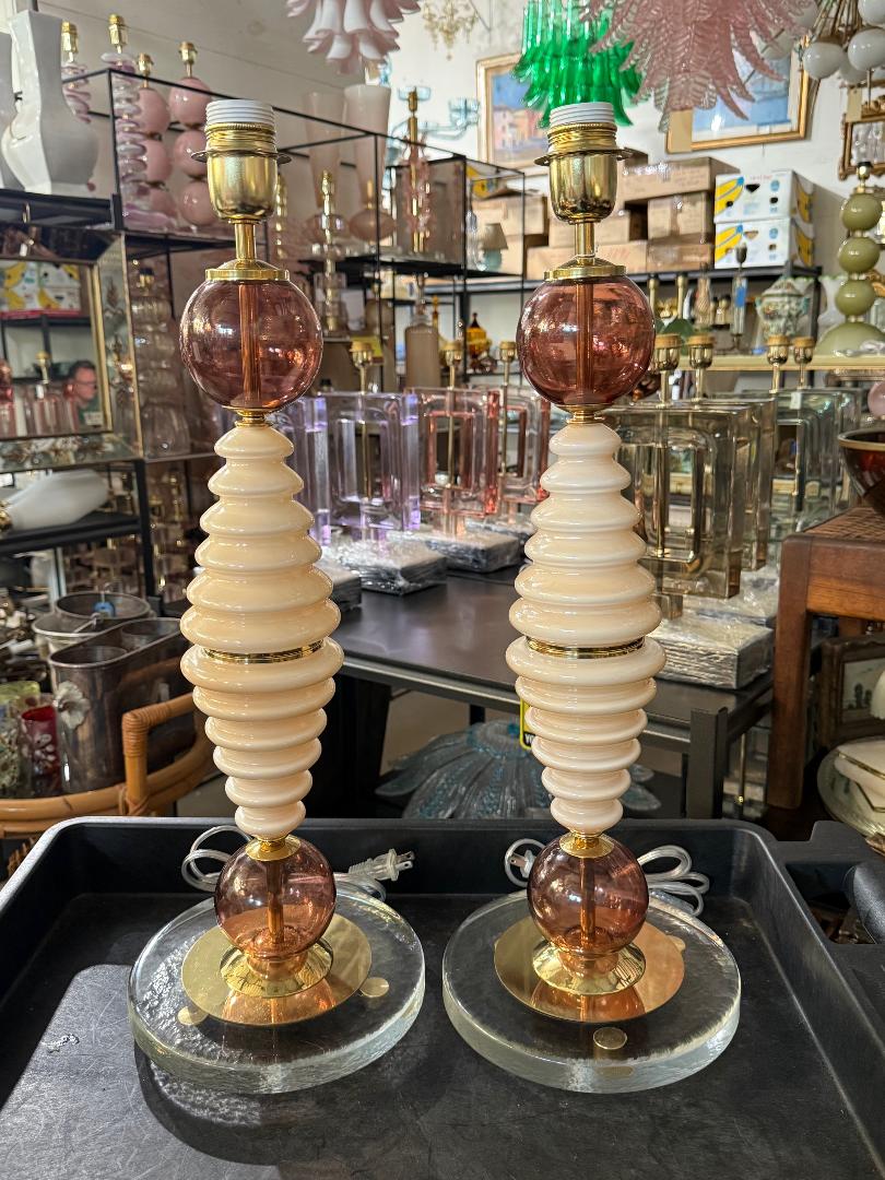 #8902-URNH - Pair of Murano Lamps