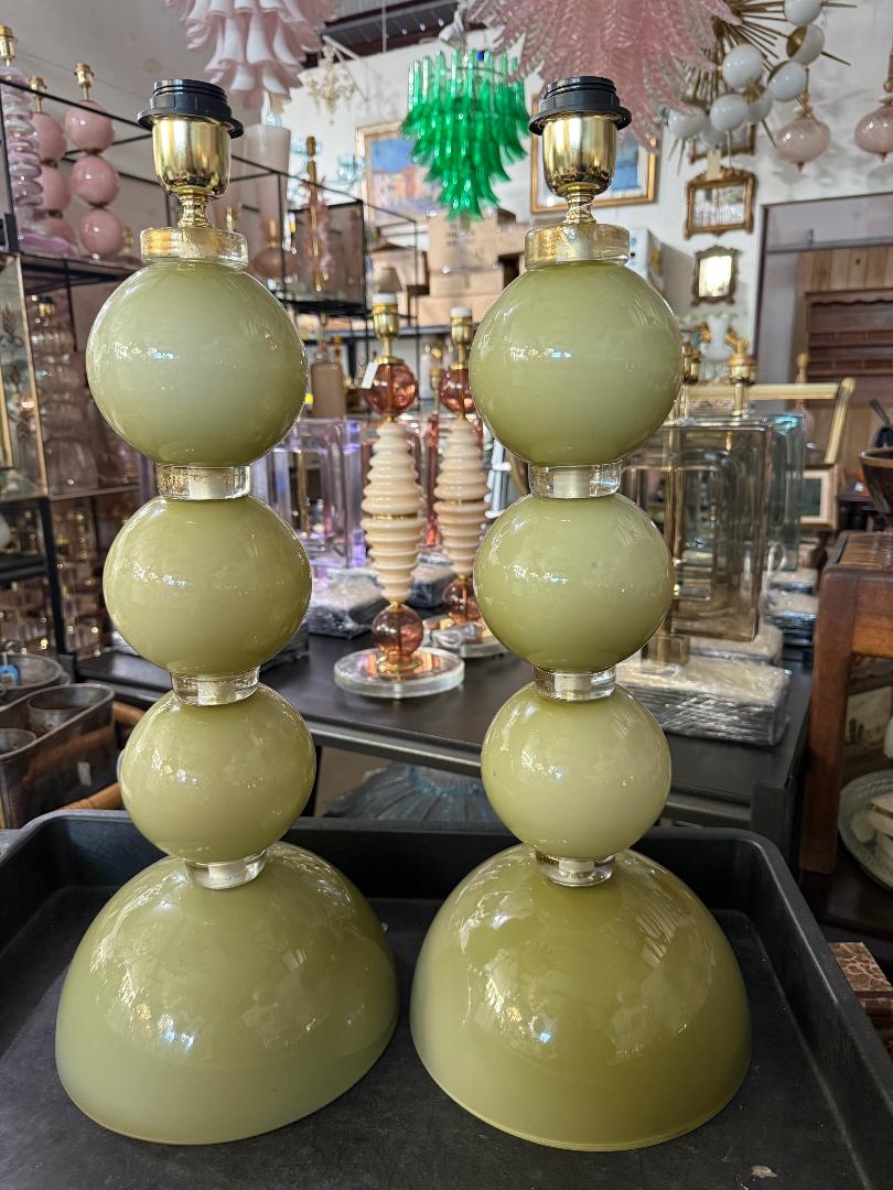 #8906-UANH - Pair of Murano Lamps