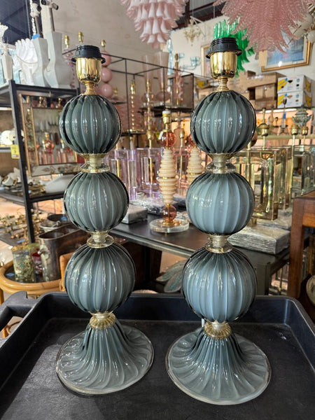 #8911-UNNH-Pair of Murano Lamps