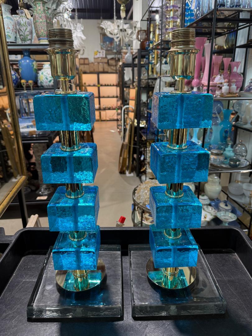 #8921-PINH - Pair of Murano Lamps