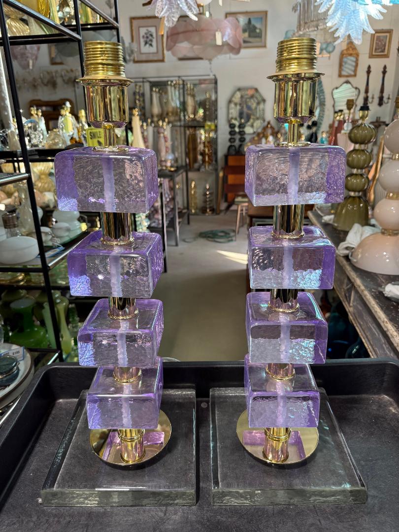 #8928-PINH - Pair of Murano Lamps