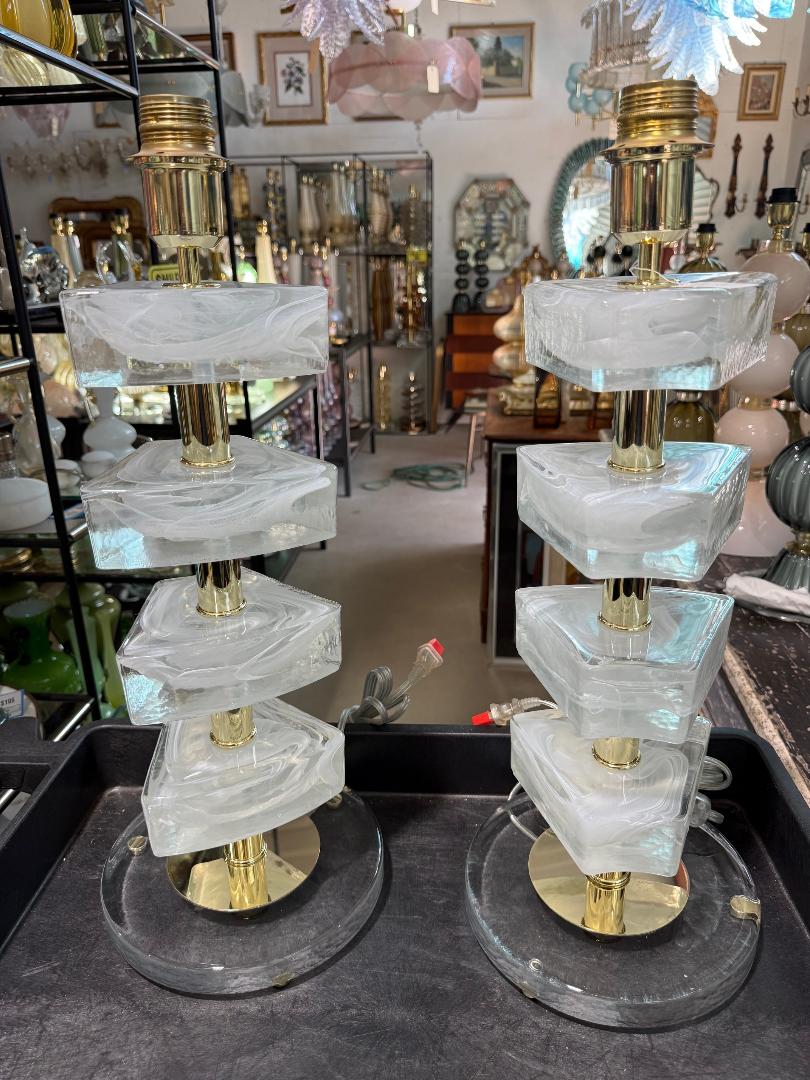 #8940-PINH - Pair of Murano Lamps