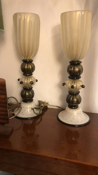 #7109-UUGG - Pair of Murano Lamps