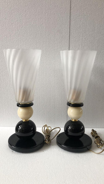 #7169-UGGG - Pair of Murano Lamps