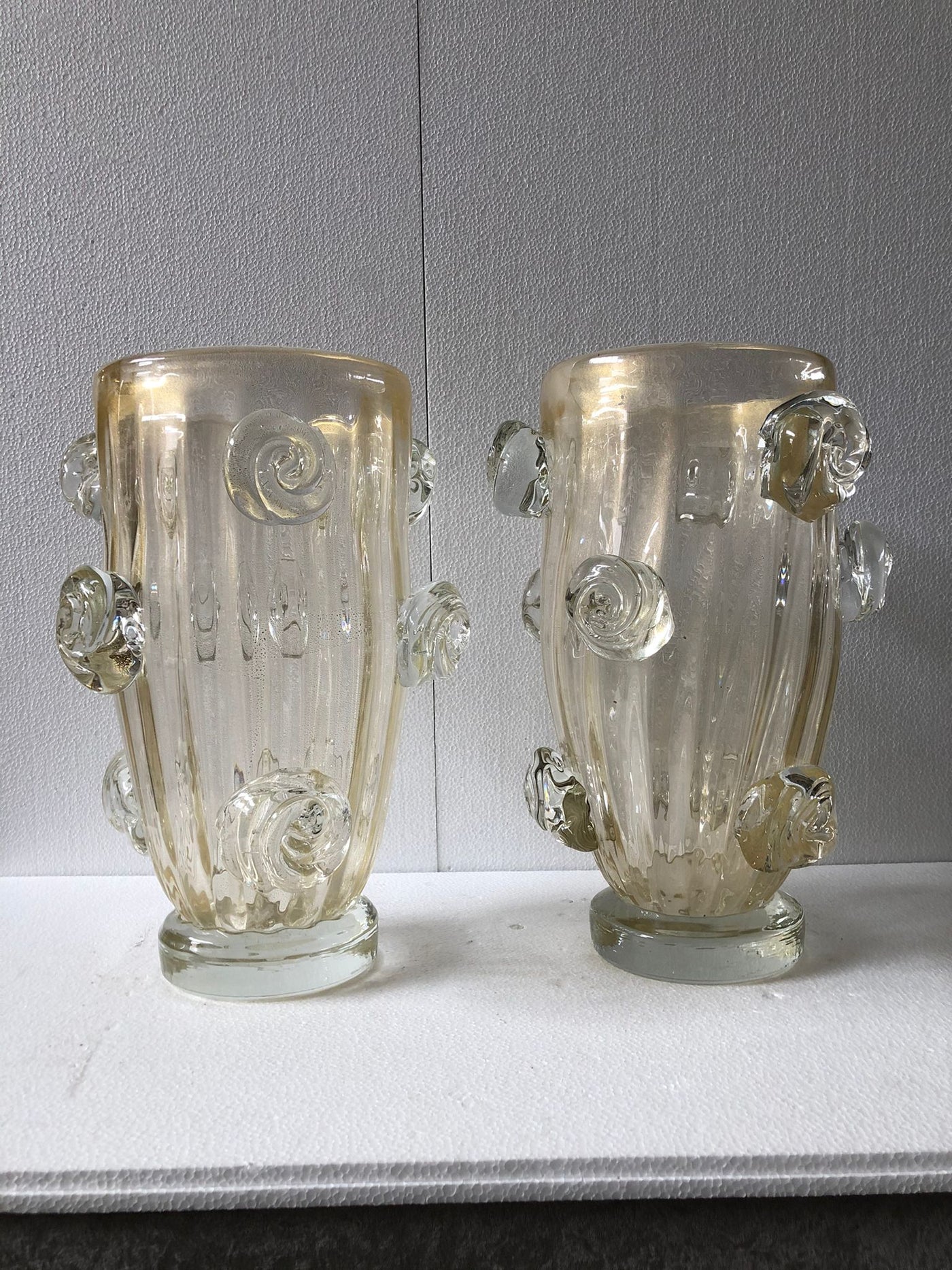 #7177-CGGG - Pair of Murano Vases