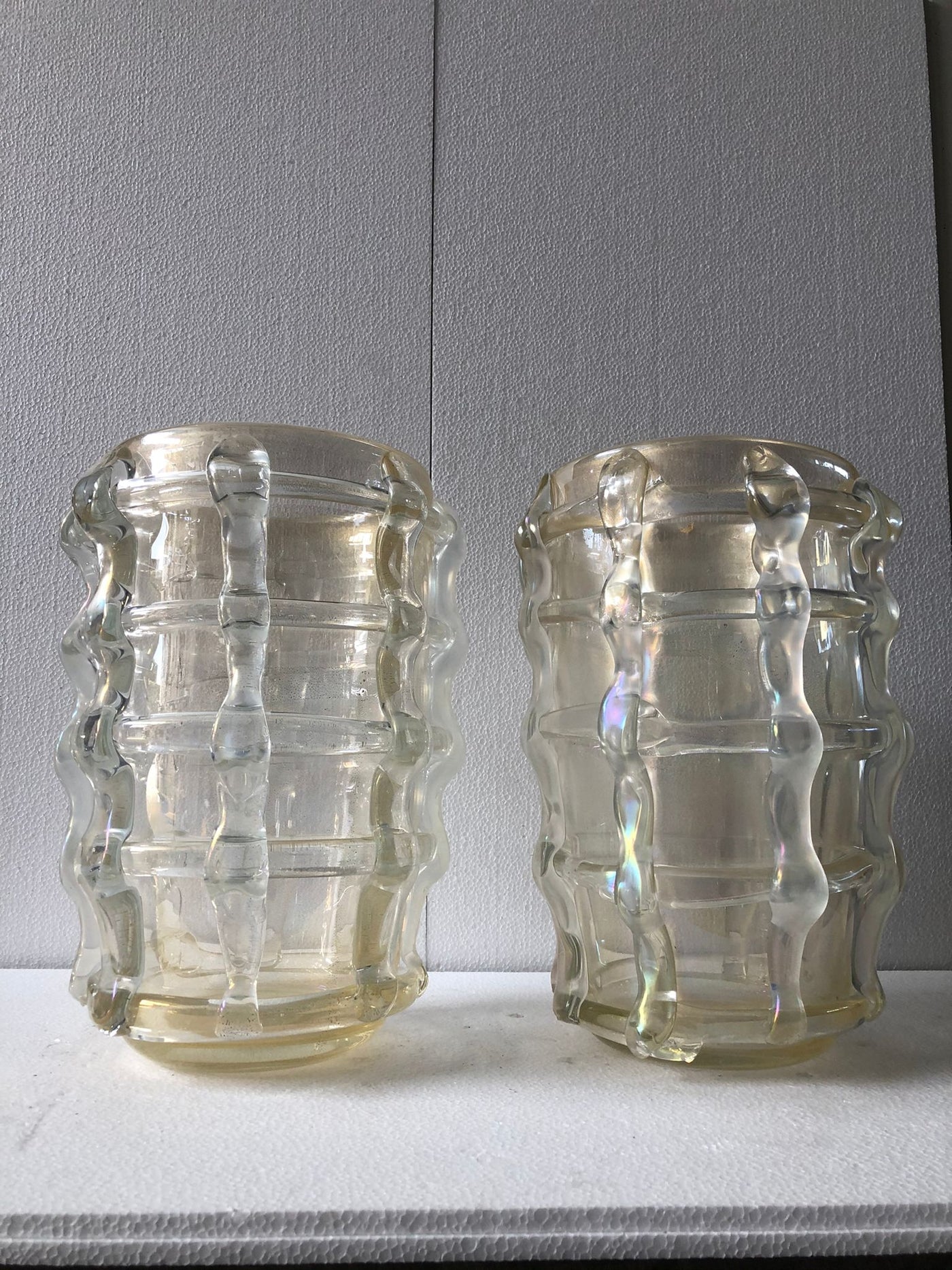 #7178-CGGG - Pair of Murano Vases