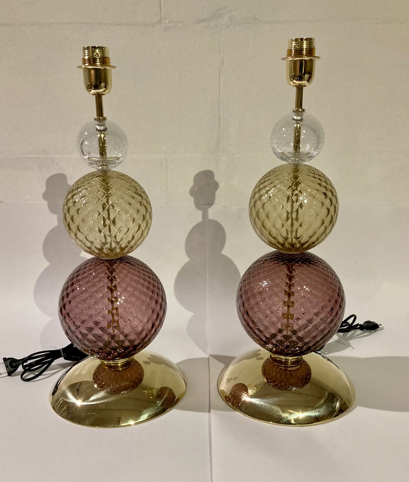 #7320-PAGG - Pair of Murano Lamps